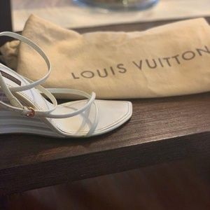 Louis Vuitton white Wedge heels